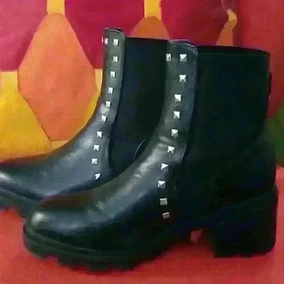 Black Ankle boots sz 10 - Picture 4 of 6